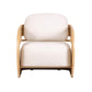 Lauretta Cream Fabric and Natural Rattan Accent Chair