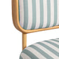 Dorine Striped Performance Linen &amp; Rattan Accent Chair - Mint Green