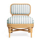 Dorine Striped Performance Linen &amp; Rattan Accent Chair - Mint Green