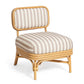 Dorine Striped Performance Linen &amp; Rattan Accent Chair - Khaki