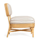 Dorine Striped Performance Linen &amp; Rattan Accent Chair - Khaki