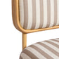 Dorine Striped Performance Linen &amp; Rattan Accent Chair - Khaki