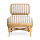 Dorine Striped Performance Linen &amp; Rattan Accent Chair - Khaki