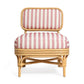 Dorine Striped Performance Linen &amp; Rattan Accent Chair - Cherry