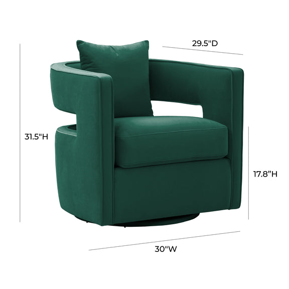 Kennedy Forest Green Velvet Swivel Chair
