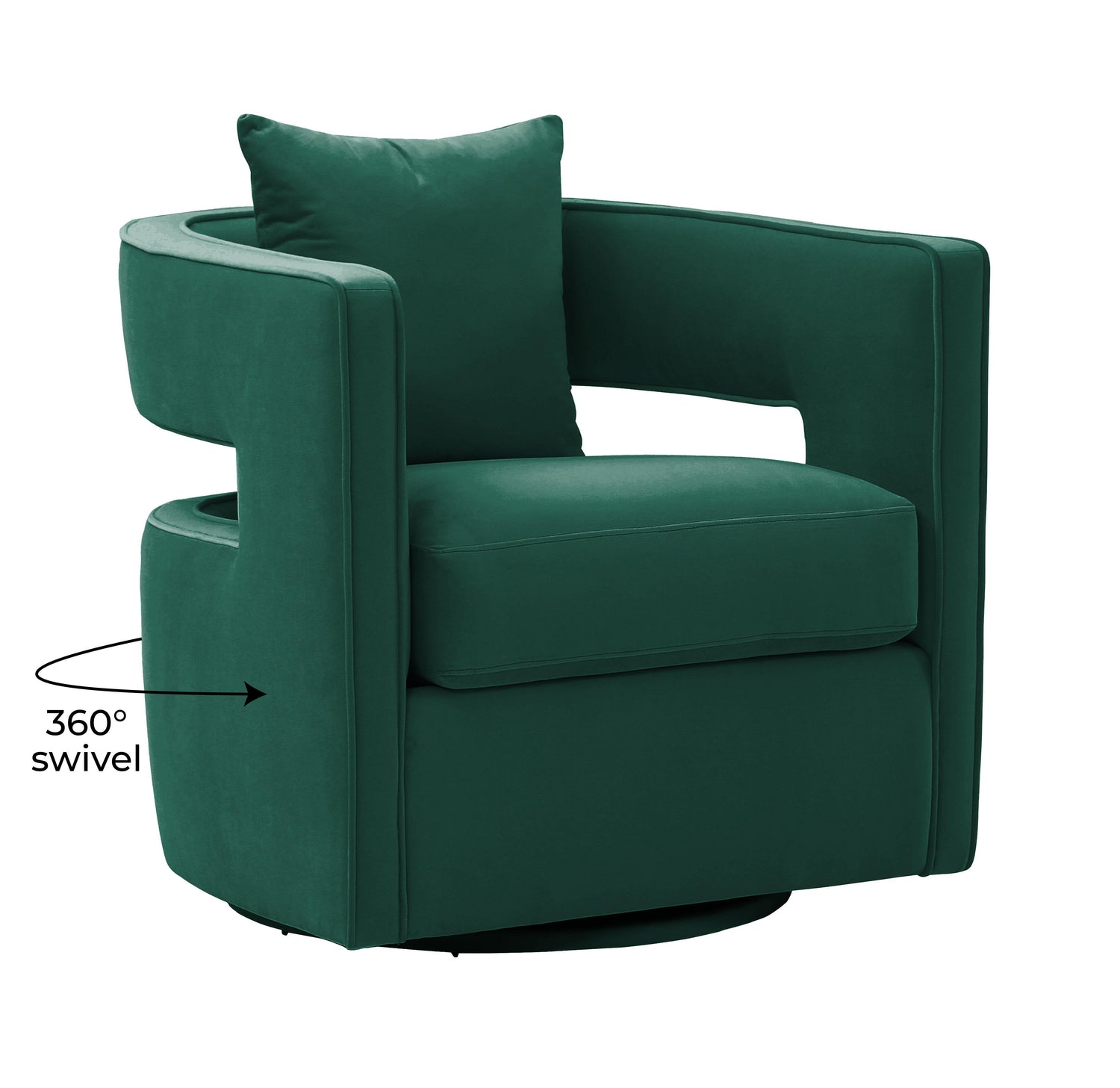 Kennedy Forest Green Velvet Swivel Chair