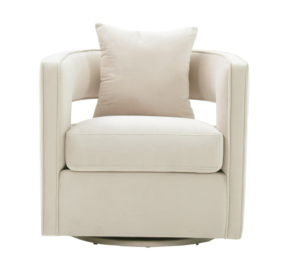 Kennedy Cream Velvet Swivel Chair