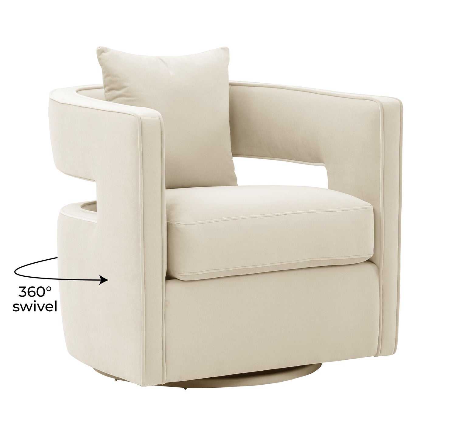 Kennedy Cream Velvet Swivel Chair