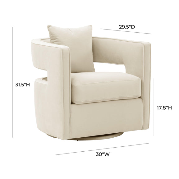 Kennedy Cream Velvet Swivel Chair
