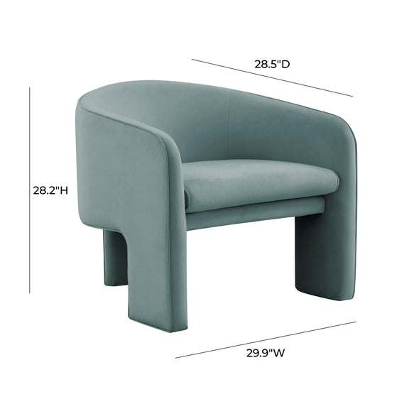 Marla Performance Velvet Accent Chair - Sea Blue