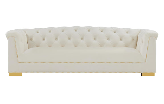 Farah Cream Velvet Sofa