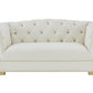 Farah Cream Velvet Loveseat