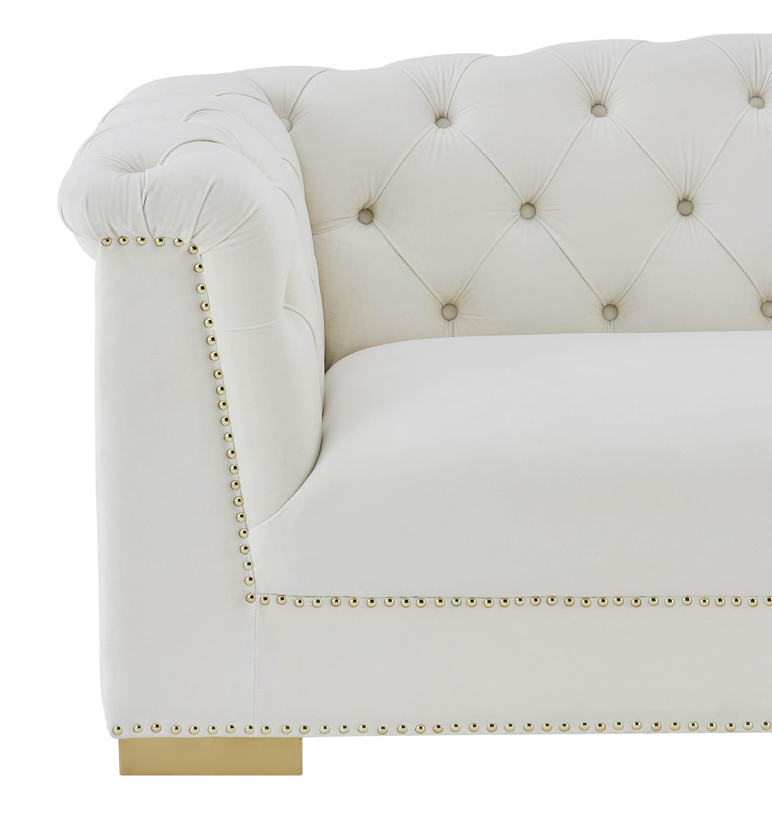 Farah Cream Velvet Loveseat