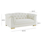 Farah Cream Velvet Loveseat