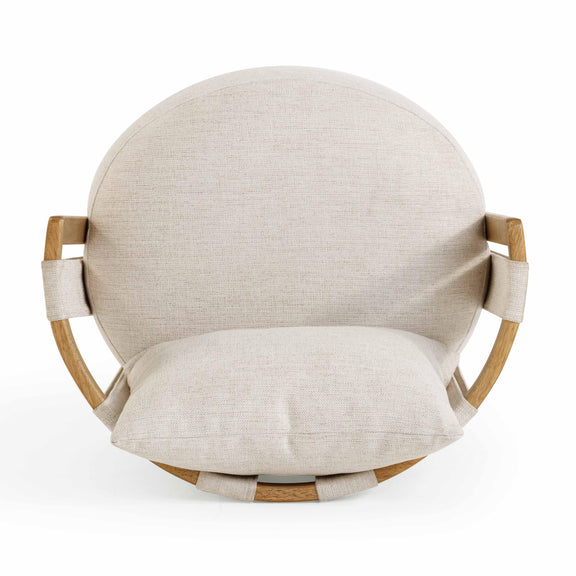 Paolo Cream Textured Weave Swivel Chair