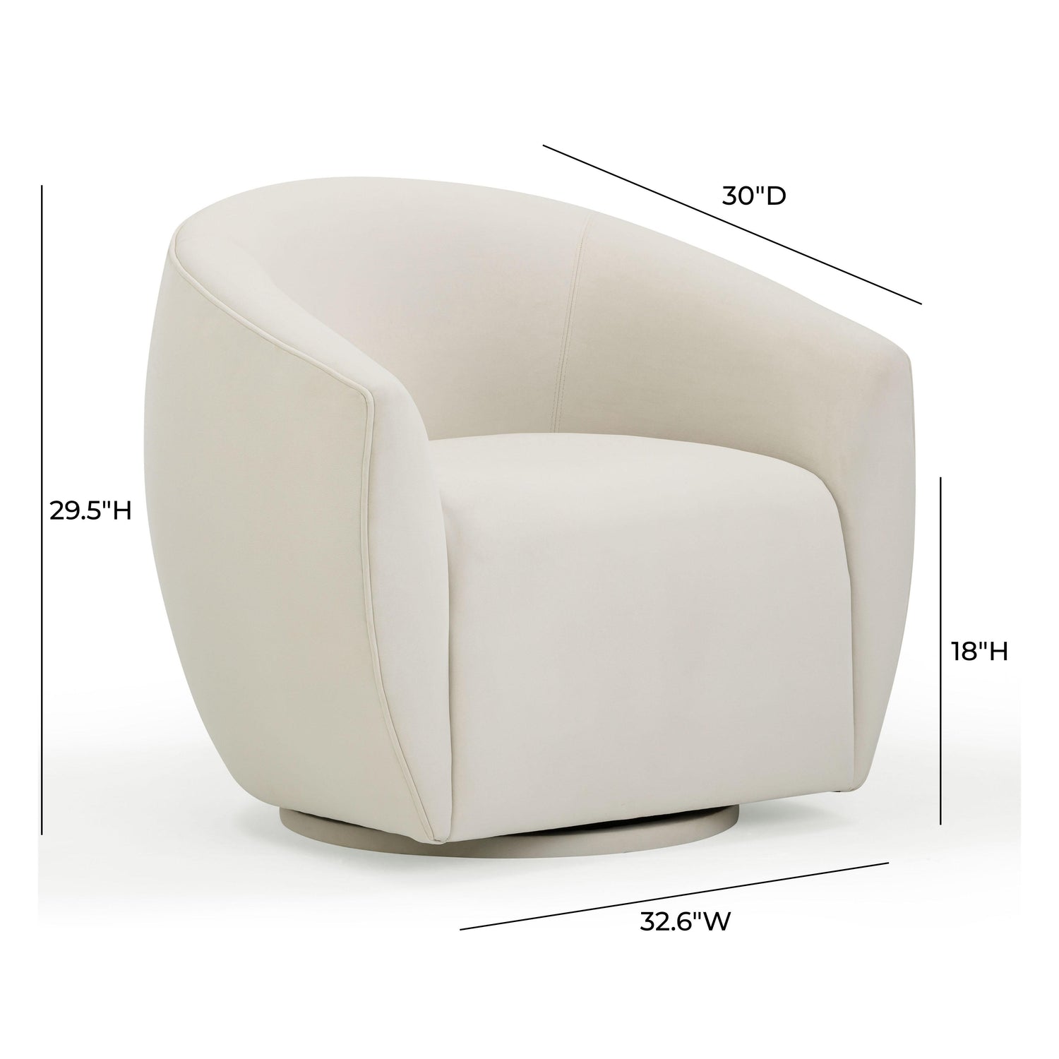 Jordan Cream Velvet Swivel Chair