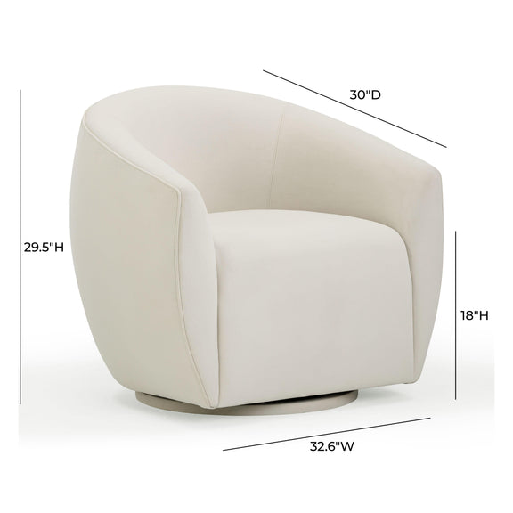Jordan Cream Velvet Swivel Chair