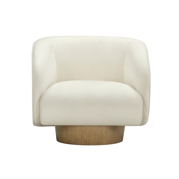 Presley Cream Velvet Swivel Accent Chair
