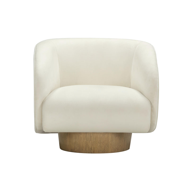 Presley Cream Velvet Swivel Accent Chair