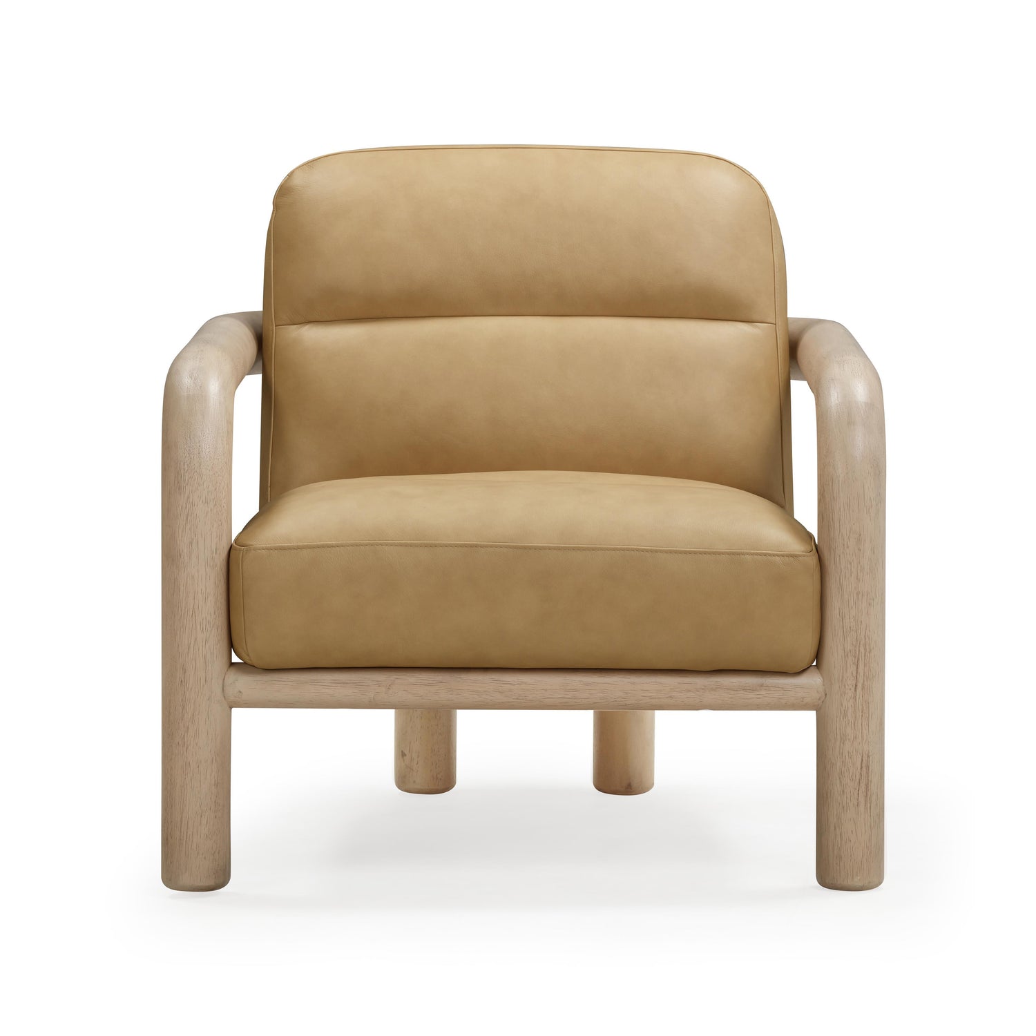 Bekah Tan Genuine Leather Accent Chair