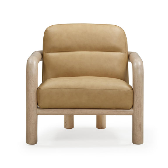 Bekah Tan Genuine Leather Accent Chair