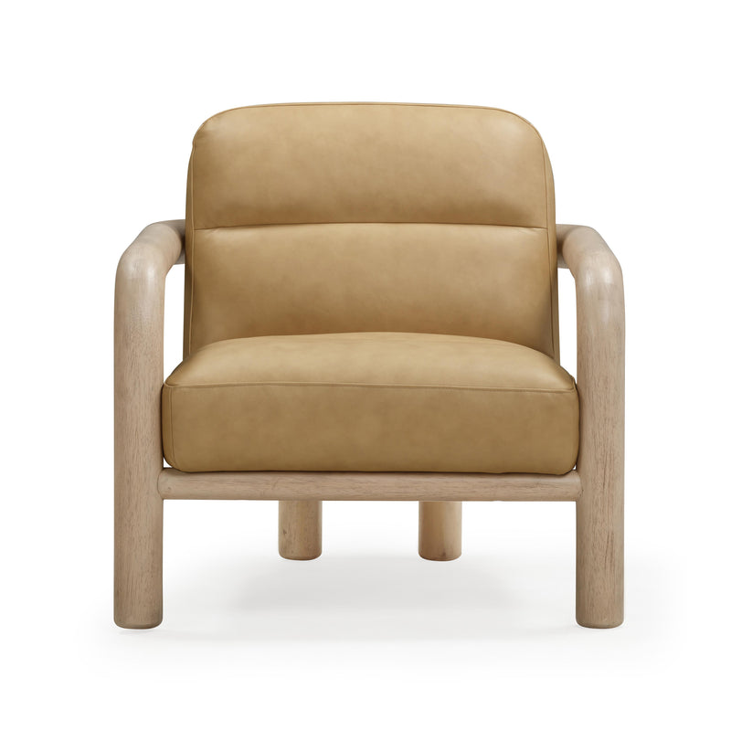 Bekah Tan Genuine Leather Accent Chair
