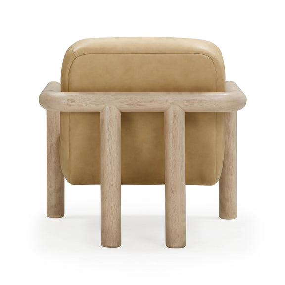 Bekah Tan Genuine Leather Accent Chair