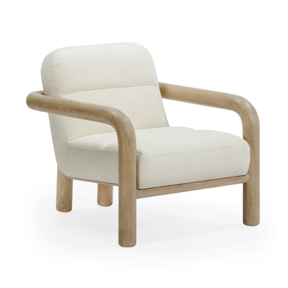 Bekah Cream Textured Weave Accent Chair