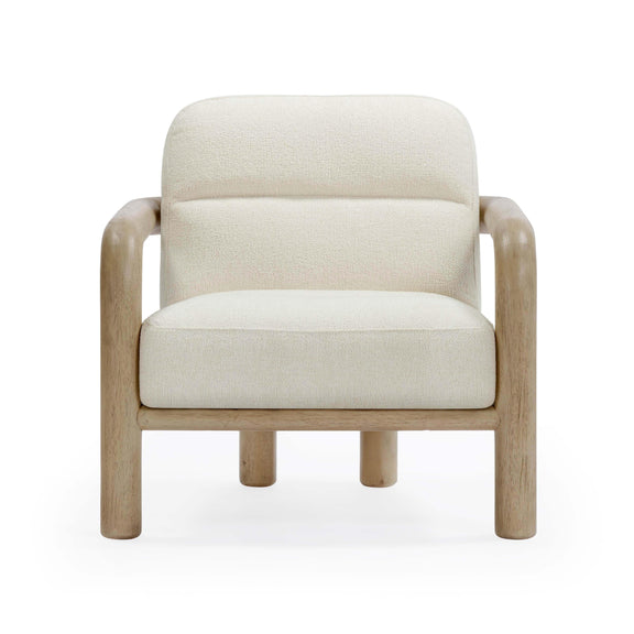 Bekah Cream Textured Weave Accent Chair