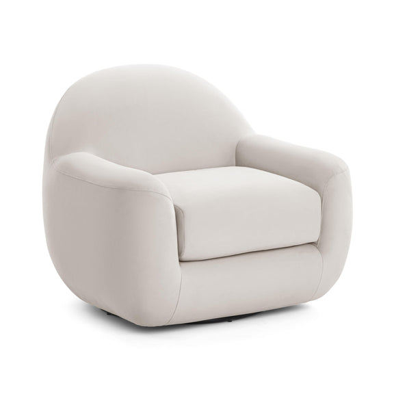 Tiago Cream Velvet Swivel Chair