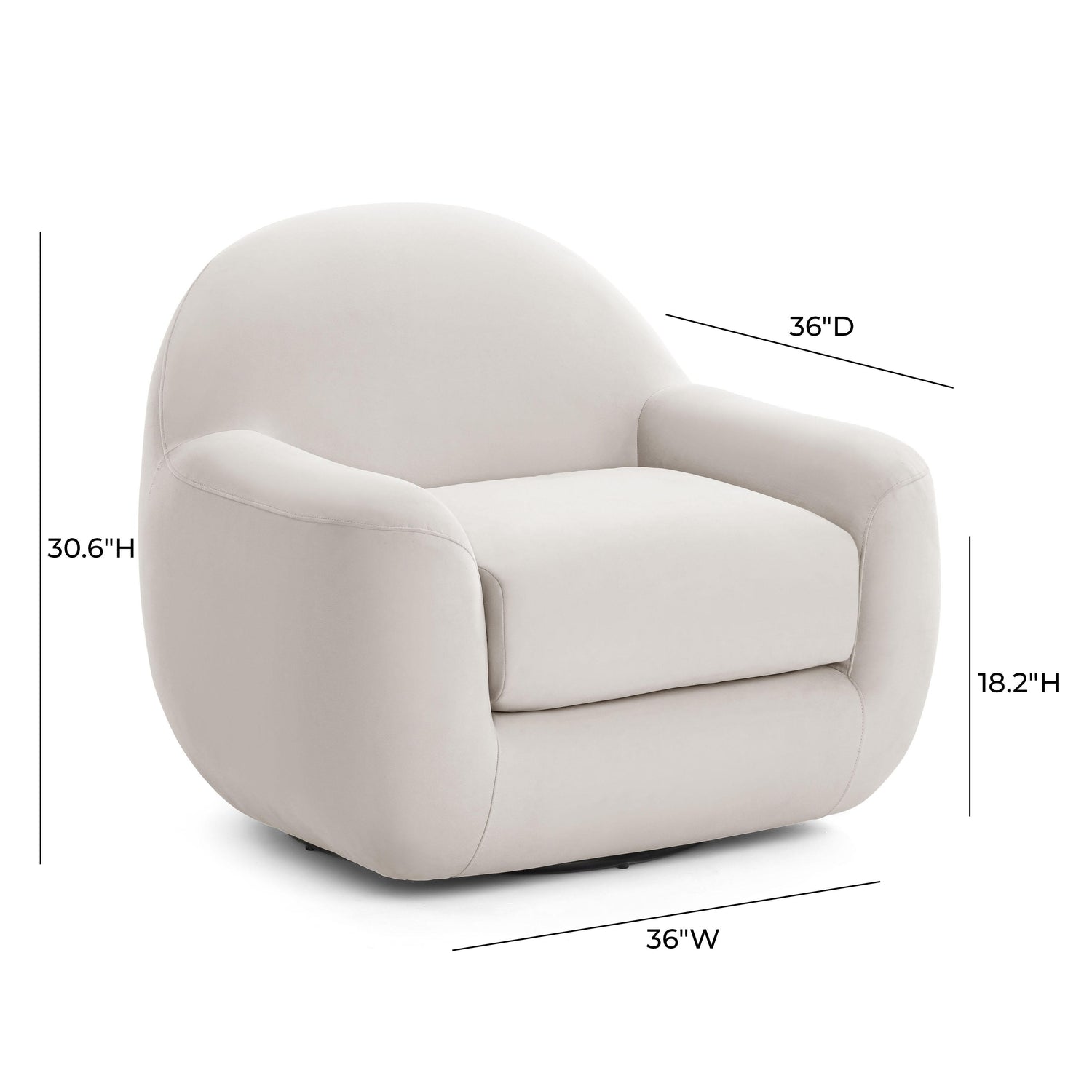 Tiago Cream Velvet Swivel Chair