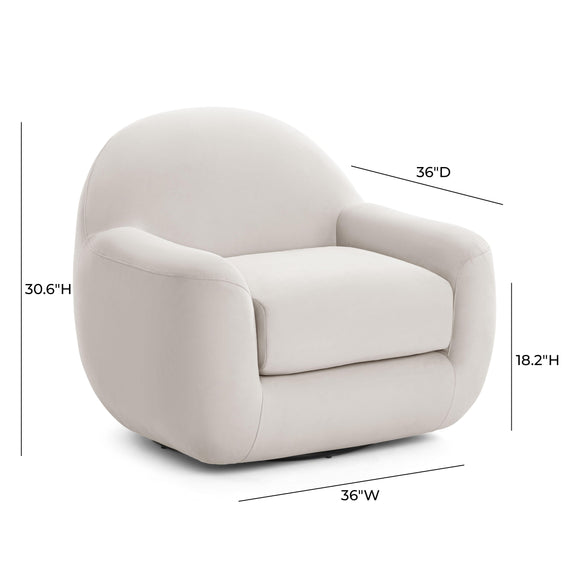 Tiago Cream Velvet Swivel Chair