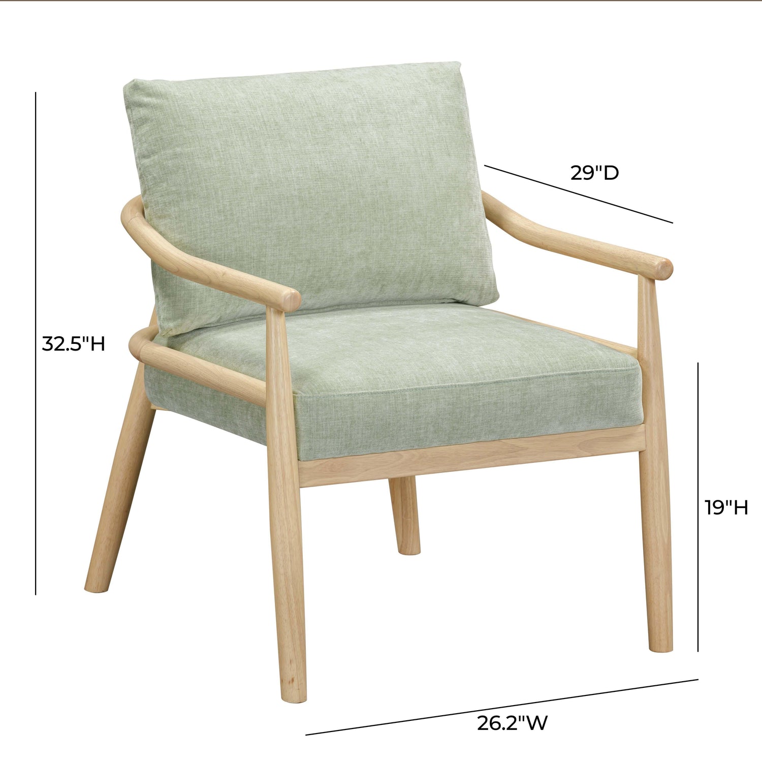 Dixie Mint Green Chenille Velvet Accent Chair