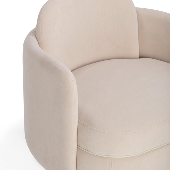Wolfie Light Blush Velvet Swivel Chair
