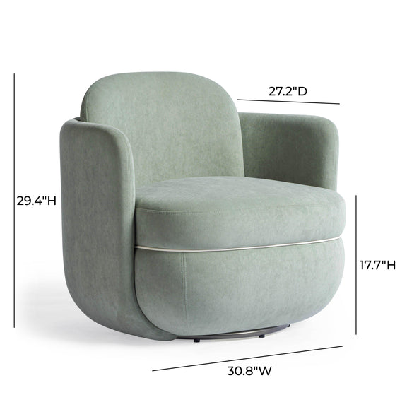Wolfie Mint Green Velvet Swivel Chair