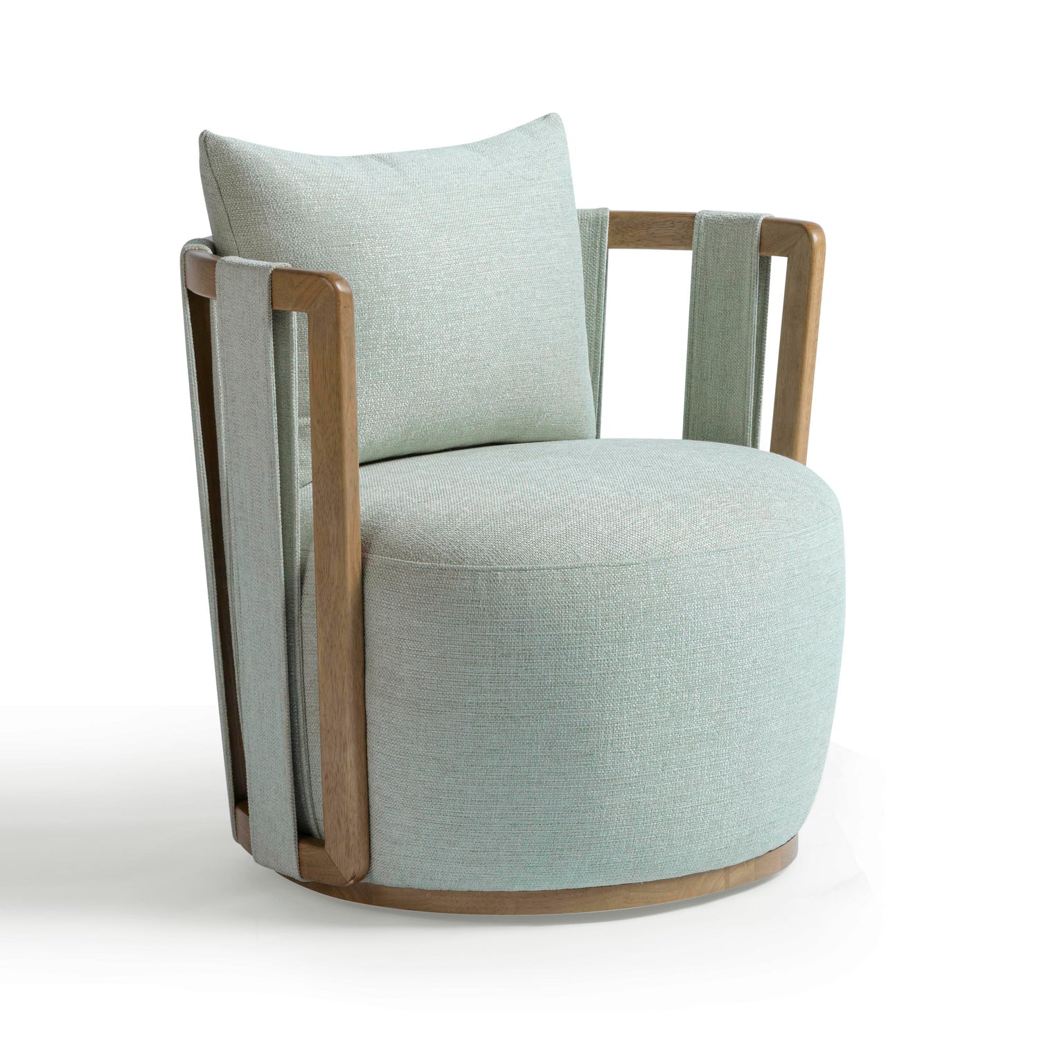 Paolo Mint Green Textured Weave Swivel Chair