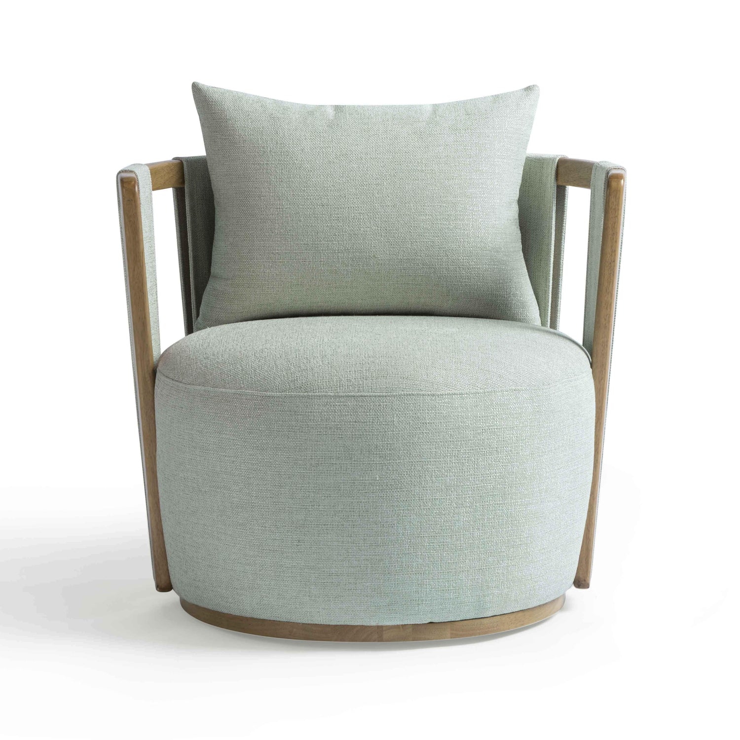 Paolo Mint Green Textured Weave Swivel Chair