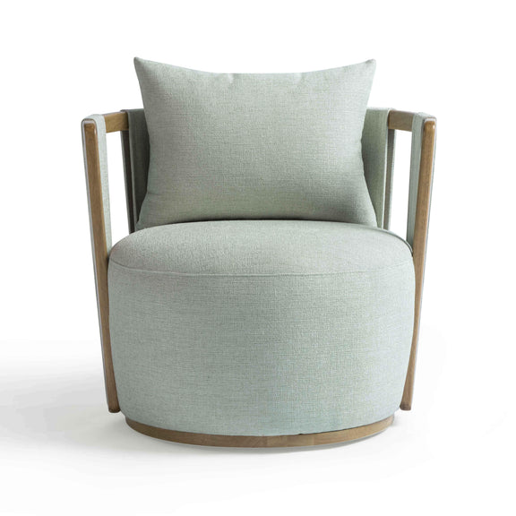Paolo Mint Green Textured Weave Swivel Chair