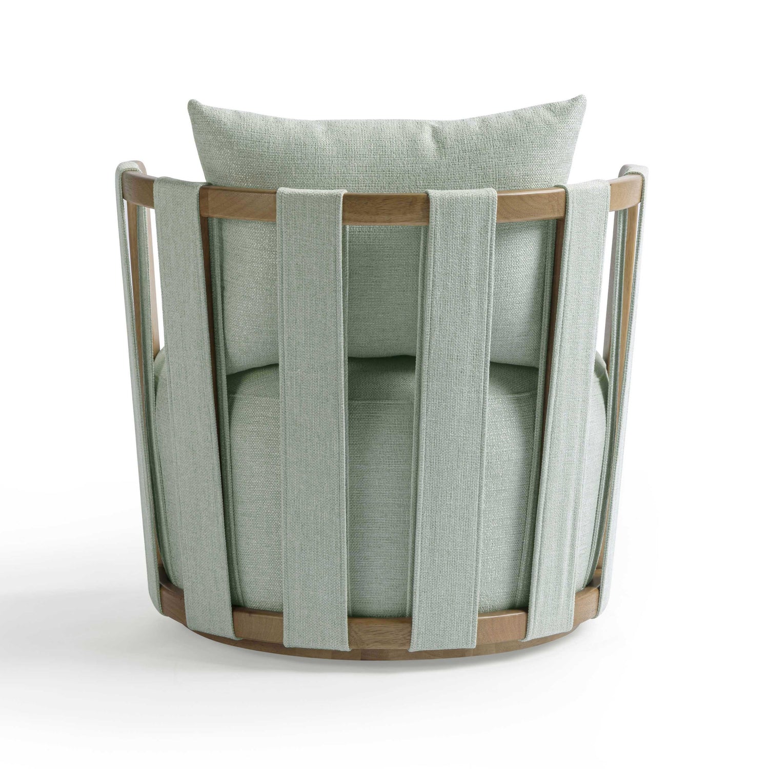 Paolo Mint Green Textured Weave Swivel Chair