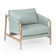 Chakka Contract-Grade Genuine Leather Accent Chair - Blue