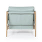 Chakka Contract-Grade Genuine Leather Accent Chair - Blue