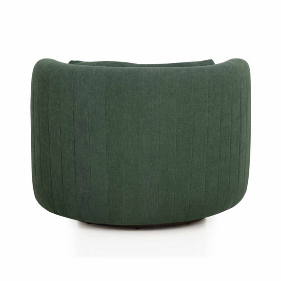 Nura Contract-Grade Chenille Swivel Accent Chair - Forest Green