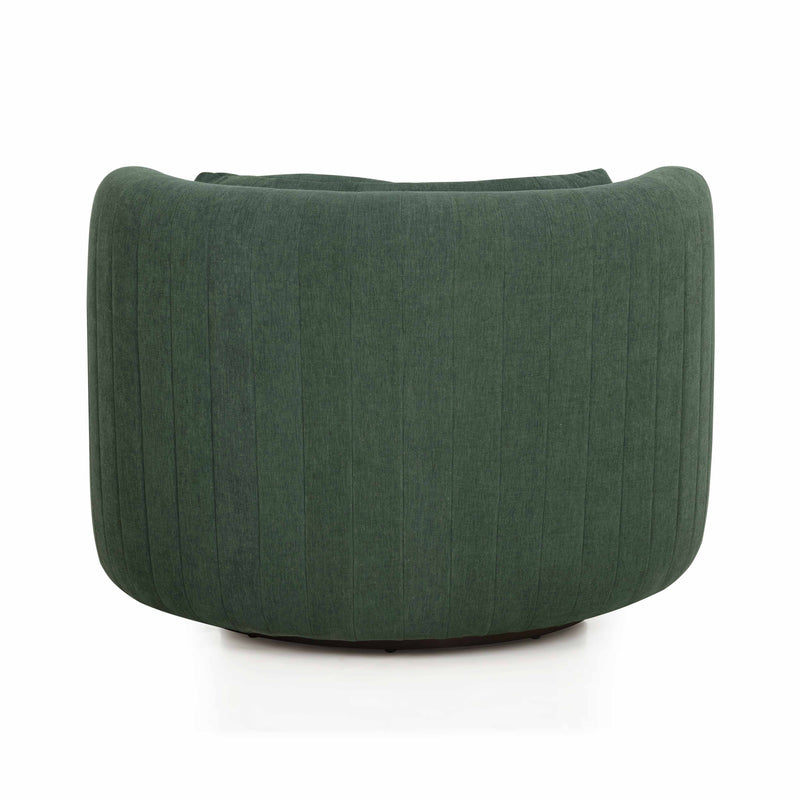 Nura Contract-Grade Chenille Swivel Accent Chair - Forest Green