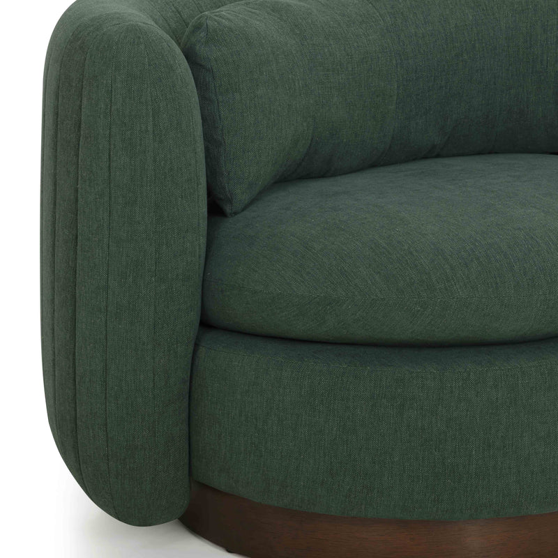 Nura Contract-Grade Chenille Swivel Accent Chair - Forest Green