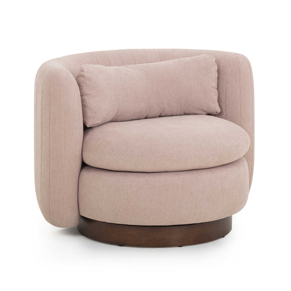 Nura Contract-Grade Chenille Swivel Accent Chair - Pink