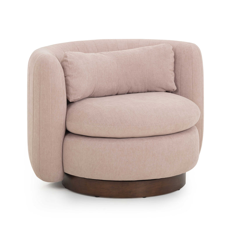 Nura Contract-Grade Chenille Swivel Accent Chair - Pink