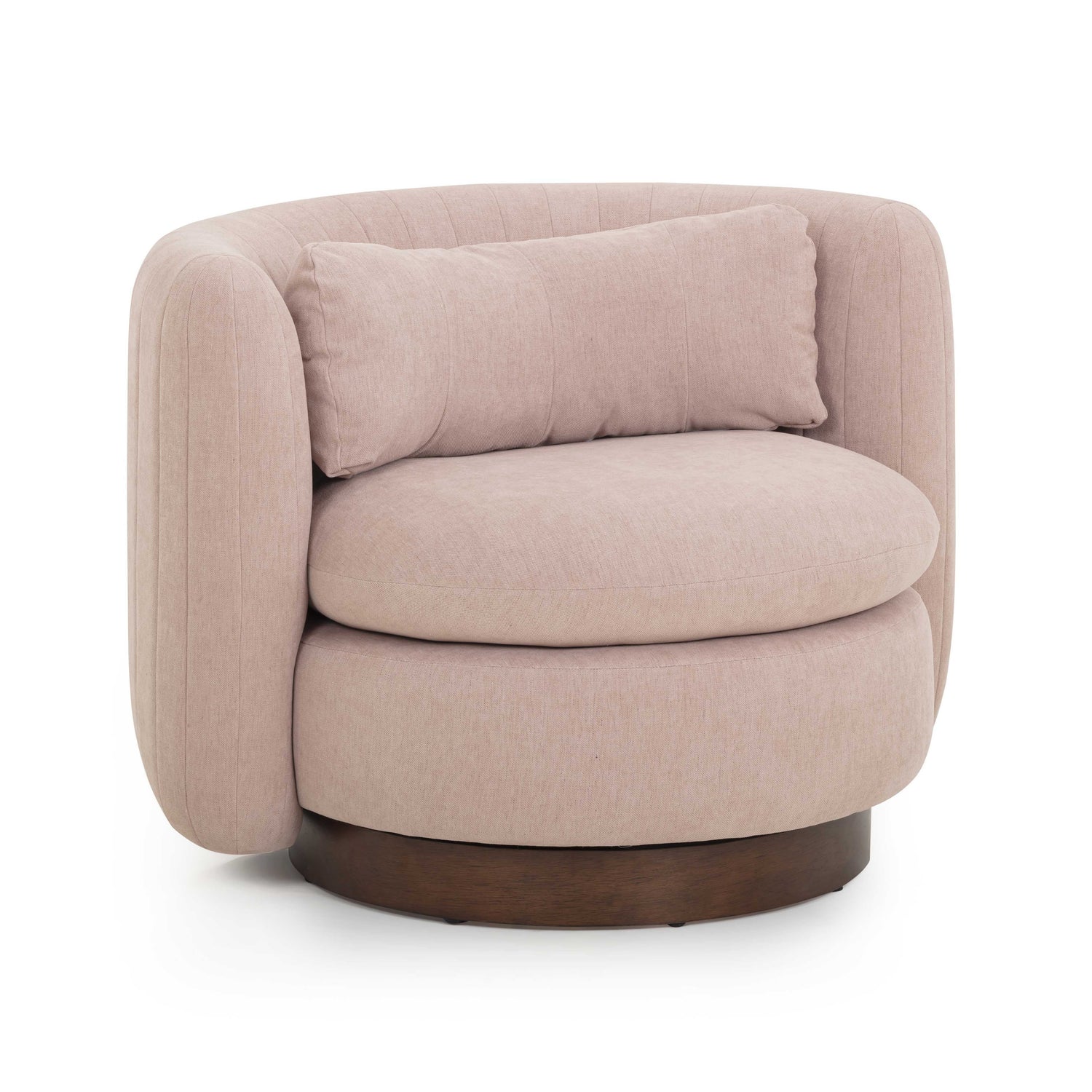 Nura Contract-Grade Chenille Swivel Accent Chair - Pink