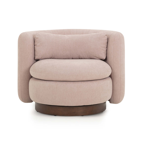 Nura Contract-Grade Chenille Swivel Accent Chair - Pink