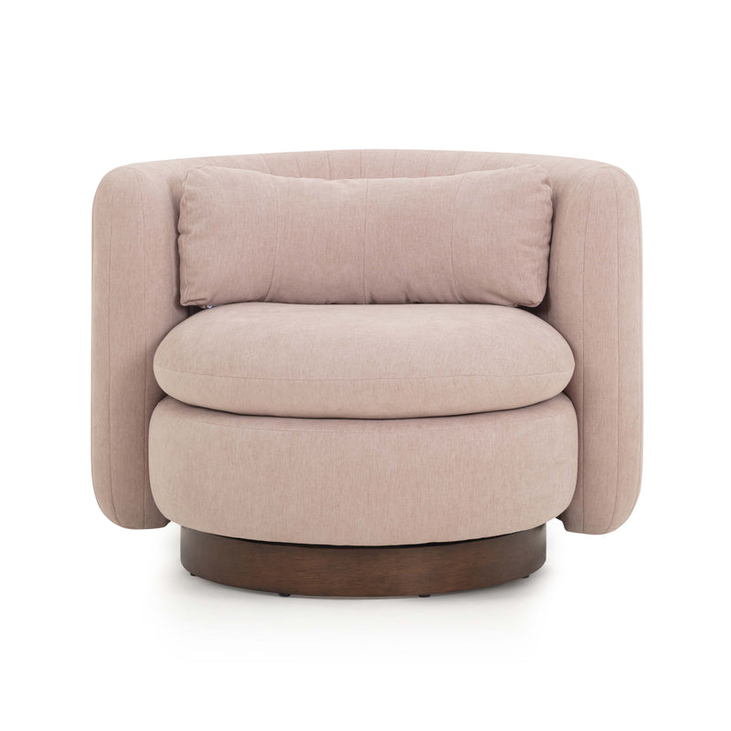 Nura Contract-Grade Chenille Swivel Accent Chair - Pink