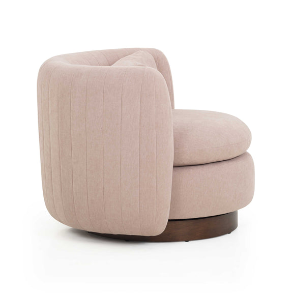 Nura Contract-Grade Chenille Swivel Accent Chair - Pink